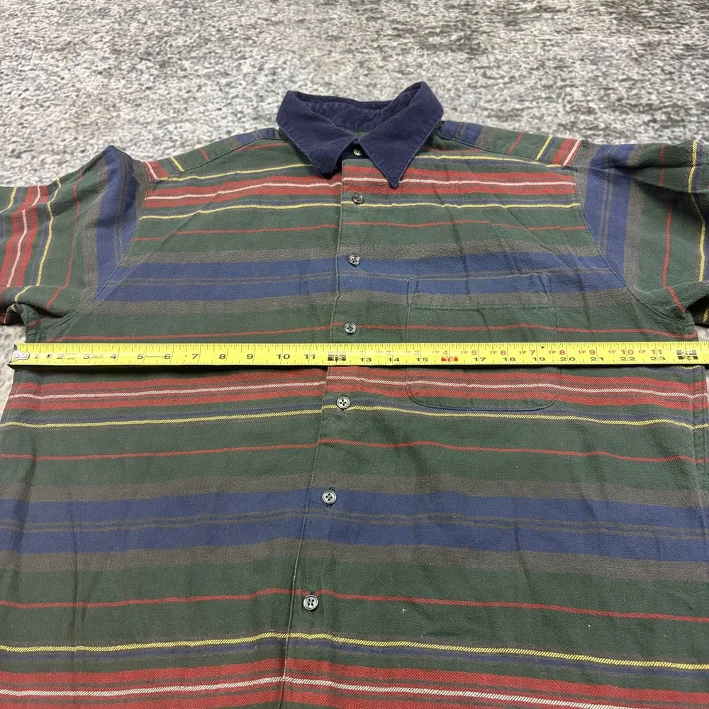 Vintage J. Crew Shirt Button Down Horizontal Striped‎ Mens Large Casual Preppy